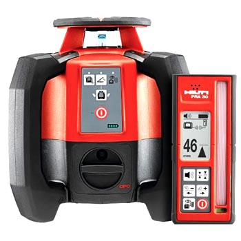 ☆品☆HILTI ヒルティ 回転レーザーPR30-HVS 受光機1台(PRA30) バッテリ2個(B12/2.6) 充電器 66644